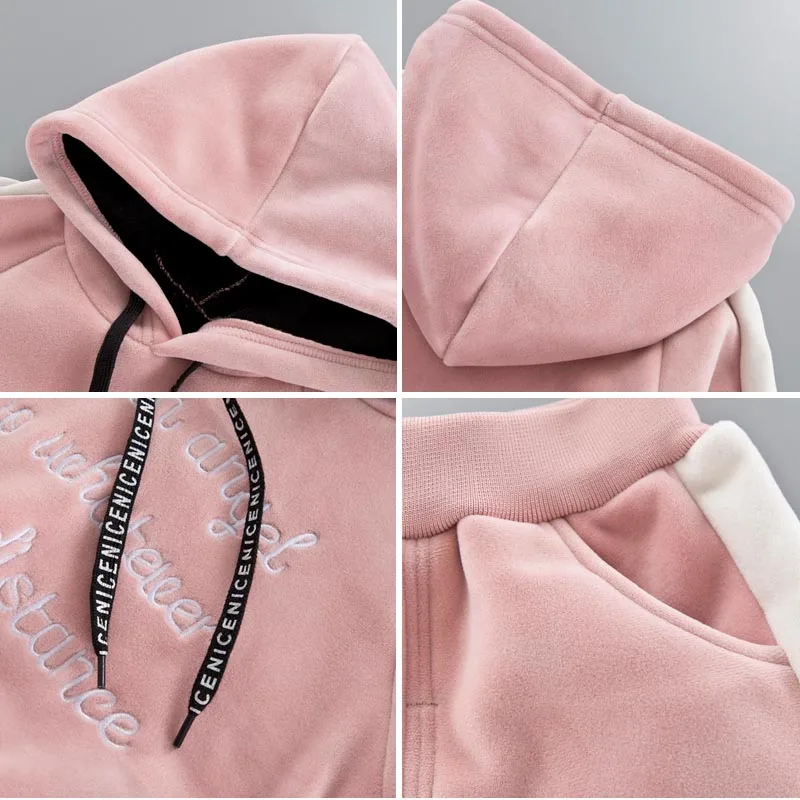 Повседневный теплый комплект одежды для маленьких мальчиков и девочек Детский