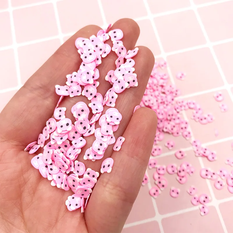 50 г/лот розовый поросенок полимер для шейкер карты DIY слизи наполнитель материал