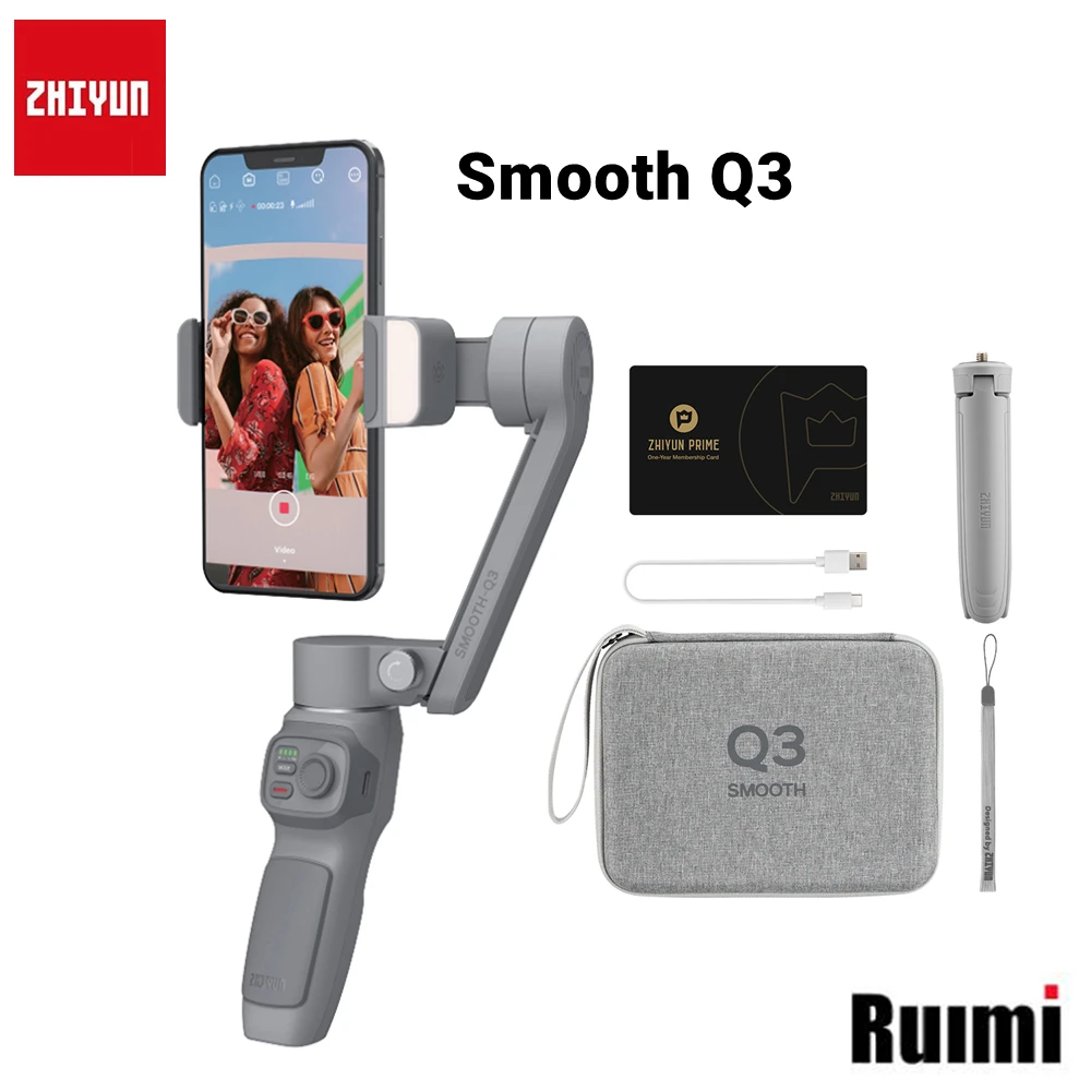 

ZHIYUN SMOOTH Q3 Smartphones Gimbal 3-Axis Flexible Phone Handheld Stabilizer with Fill Light for iPhone Xiaomi Samsung