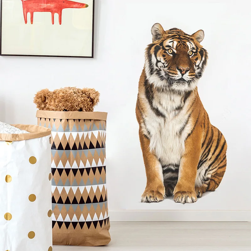 

Tiger Animal Wall Murals Wallpaper Sticker Kids Bedroom Decoration Living Room Home Decor Removable Decovative Nursery Decal Art