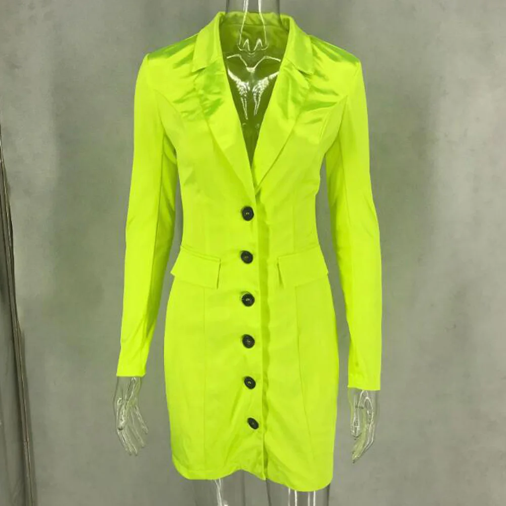 Женское мини-платье-рубашка с длинным рукавом и пуговицами офисные женские