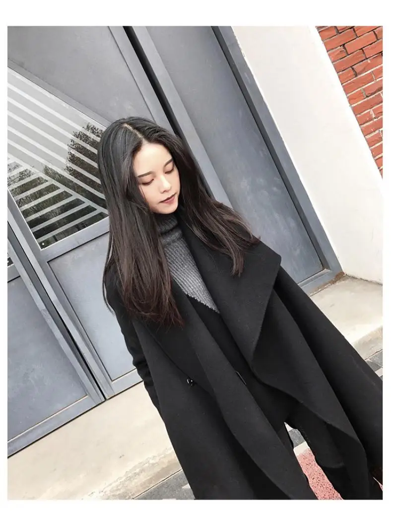 Кашемировое Женское пальто зимние свободные куртки кардиган шерстяная накидка