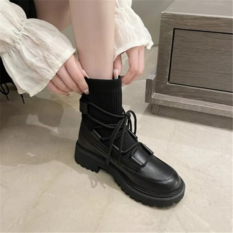 Women's Booties Boots Thick With Women Ankle Boot For Shoes Woman Female XL Suede | Обувь