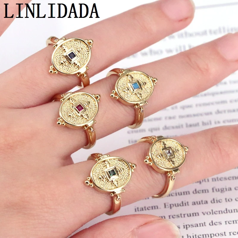 

10Pcs High Quality Gold Color Rings for Women Wedding Crystal CZ Geometric Ring Jewelry
