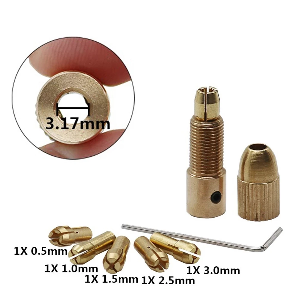

0.5mm-3.0mm 6pcs/set Electric Motor Shaft Mini Drill Chuck Fixture Small To Drill Bit Micro Chuck Fixing Device