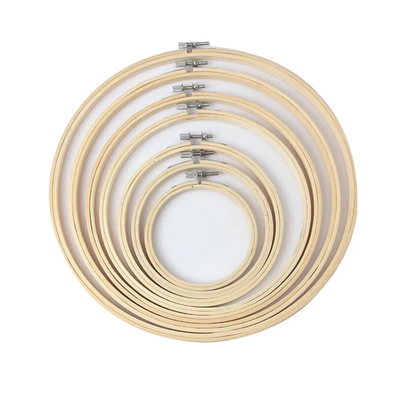 

Multifunction Bamboo Frame Needlecraft Cross Stitch Round Loop Bamboo Embroidery Stretch Hand Household Sewing Tool Hoop Ring