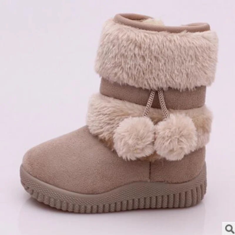 

Girls Snow Boots Fashion Thick Warm Kids Boots Lobbing Ball Thick Children Winter Comfortable Cute Girls Boots Princess Shoes