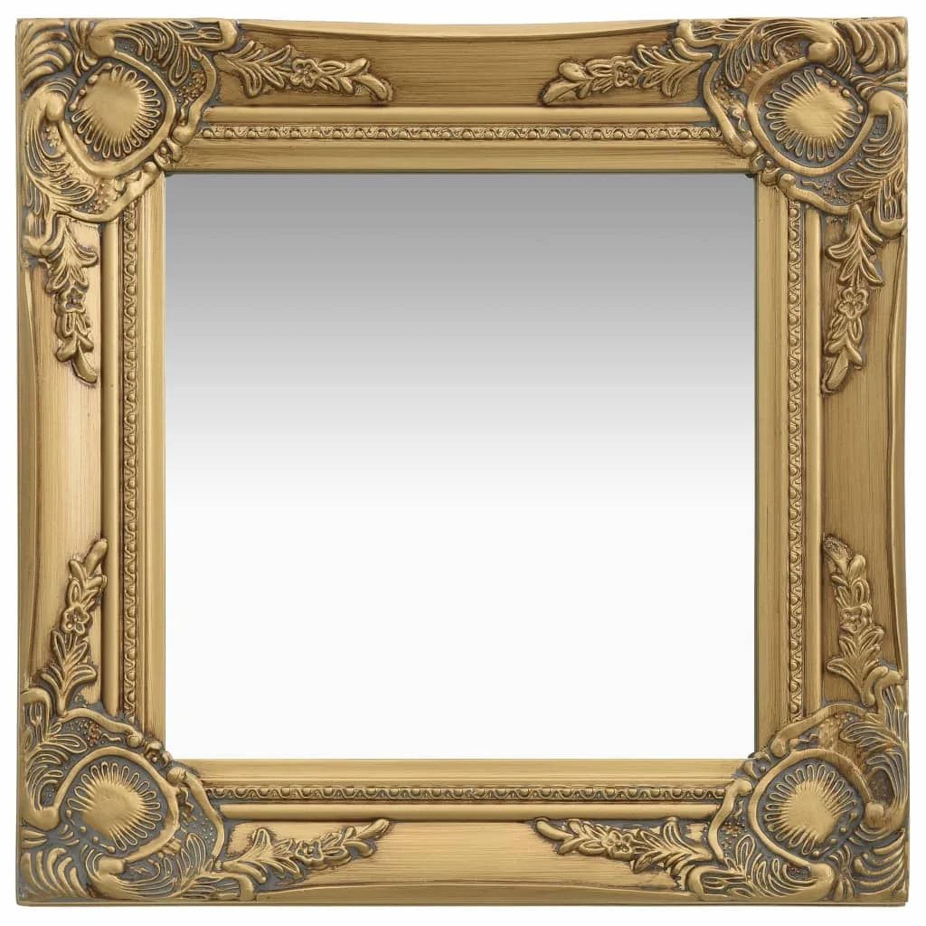 

Wall Mirror Baroque Style 15.7"x15.7" Gold