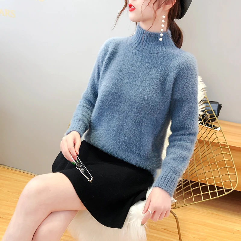 Gkfnmt Pull Femme Pullover Women Sweaters And Pullovers 2019 Cashmere Sweater knitted Korean Winter Warm Mohair Fur | Женская одежда