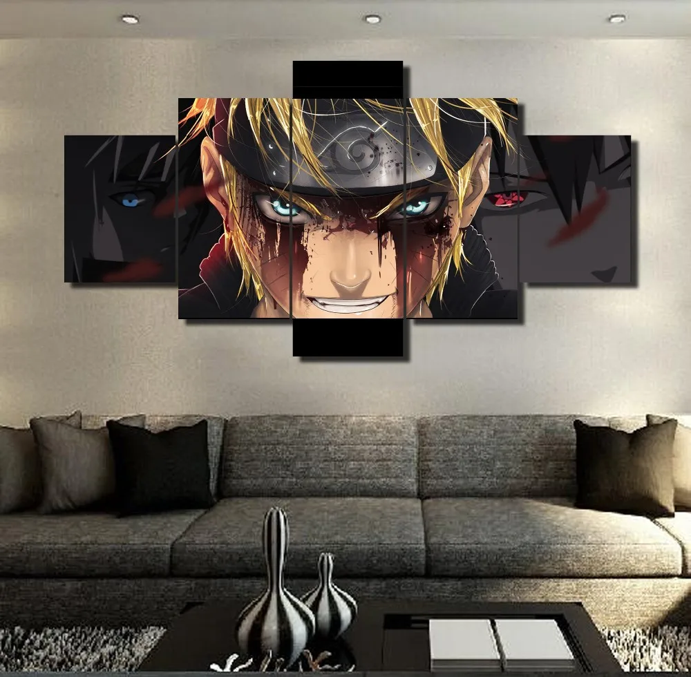 

5 Piece Canvas Wall Art Ninja Anime Poster Painting Ornament Living Room Decoration Bedroom Image Home Office Poster