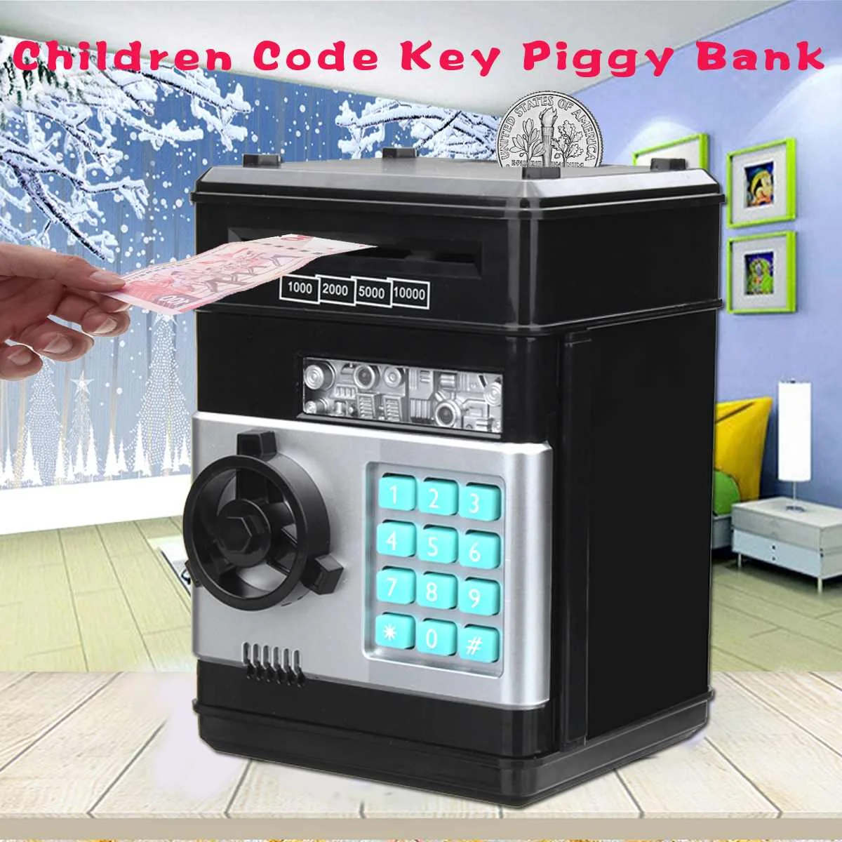 Electronic Password Money Box Code Key Lock Piggy Bank Automatic Coins Cash Saving Money Box Counter Mini Safe Box Child Gift