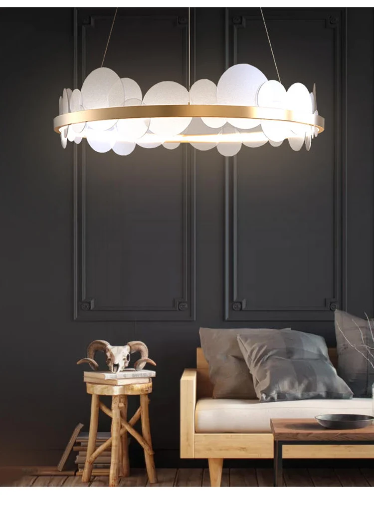 Nordic Romantic Circle Clouds LED Chandelier Lighting Home Decor Light Living Room Bedroom Indoor Lights Strong | Лампы и освещение