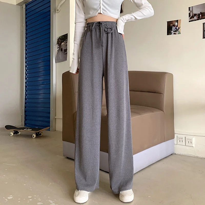 

Casual Pants Autumn 2021 New Korean Version Loose Hanging Feeling Floor Dragging Wide Leg Pants, High Waist Straight Casual