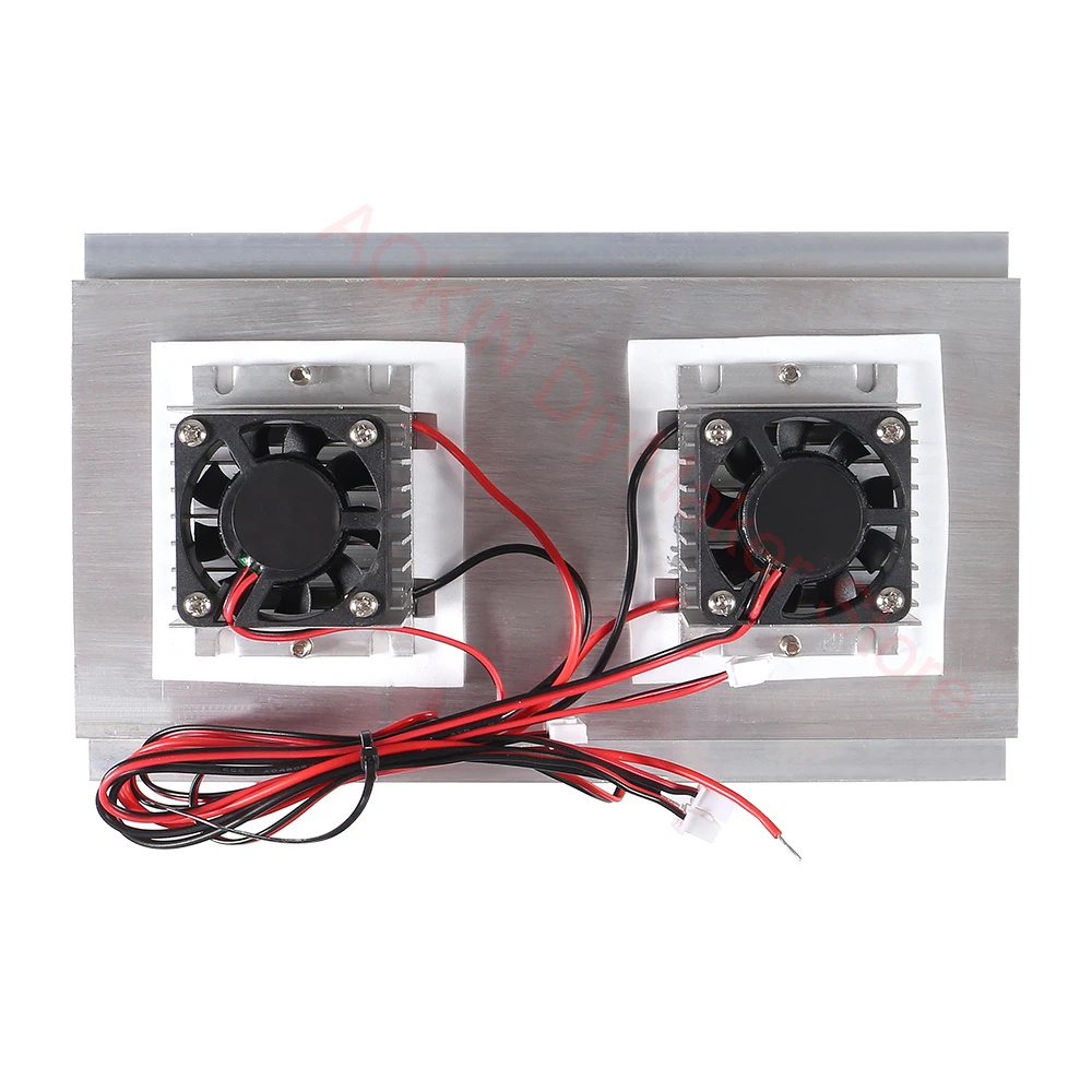 200 x 115 x 8.5mm Thermoelectric Peltier Refrigeration Semiconductor Cooling System Kit Double Fan