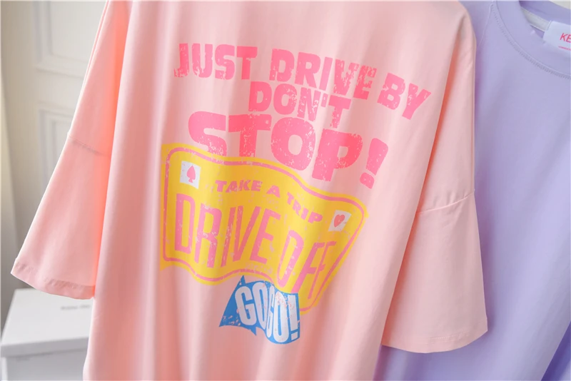 

2021 Summer Korean Plus Size Round Neck Half-Length Sleeve Women Top Lazy Style Short-Sleeved Ladies T-Shirt Fashion Simple Tee