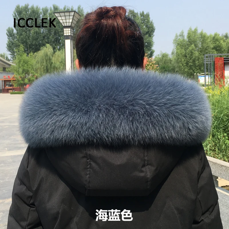 Fox Fur Collar Genuine Leather Grass Scarf Warm Down Jacket Cotton-padded Universal Hat Single Buy Oversized |