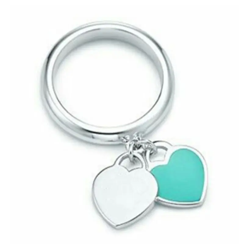 Кольца из серебра 925 пробы бумажный цветок двойное сердце любви высокое качество