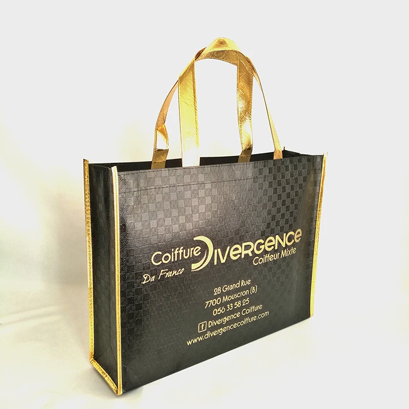 

500 шт./лот пользовательские металлические сумки с ручками, водонепроницаемые и многоразовые портативные сумки для покупок для одежды/подарков, индивидуальный логотип