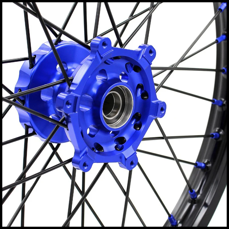 21/18 Мотоцикл обода эндуро спикер колеса Набор для YAMAHA YZ125 YZ250 1999 2021 YZ250F YZ450F синий