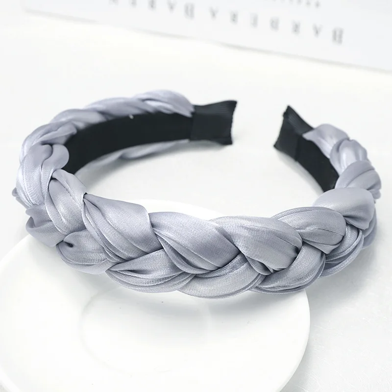 

2021 Fashion Women's Braid Hair Bands For Girls Headband Hair Hoop Hair Accessories Solid Color