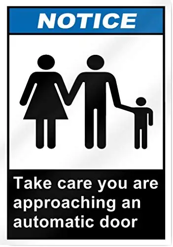 

Nice Safety Warning Metal Signs 8x12in,Take Care You are Approaching an Automatic Door Notice Sign,Metal Tin Sign Aluminum Metal