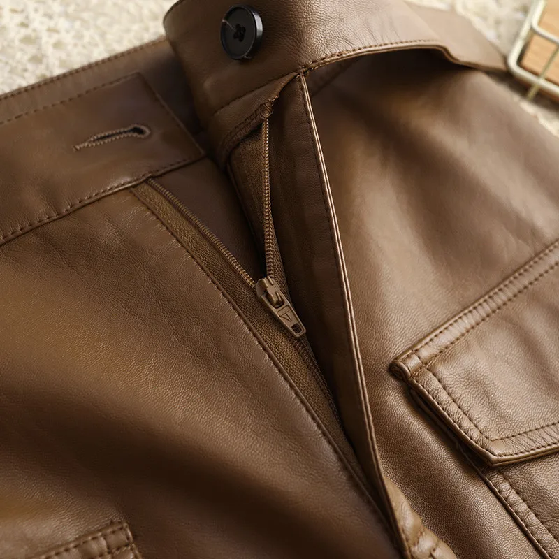 Женские юбки из искусственной кожи Осенние с высокой талией облегающая юбка