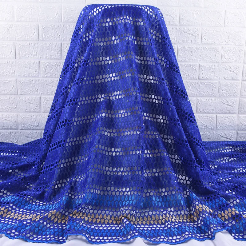 Африканская мягкая хлопчатобумажная кружевная ткань французский нигерийский