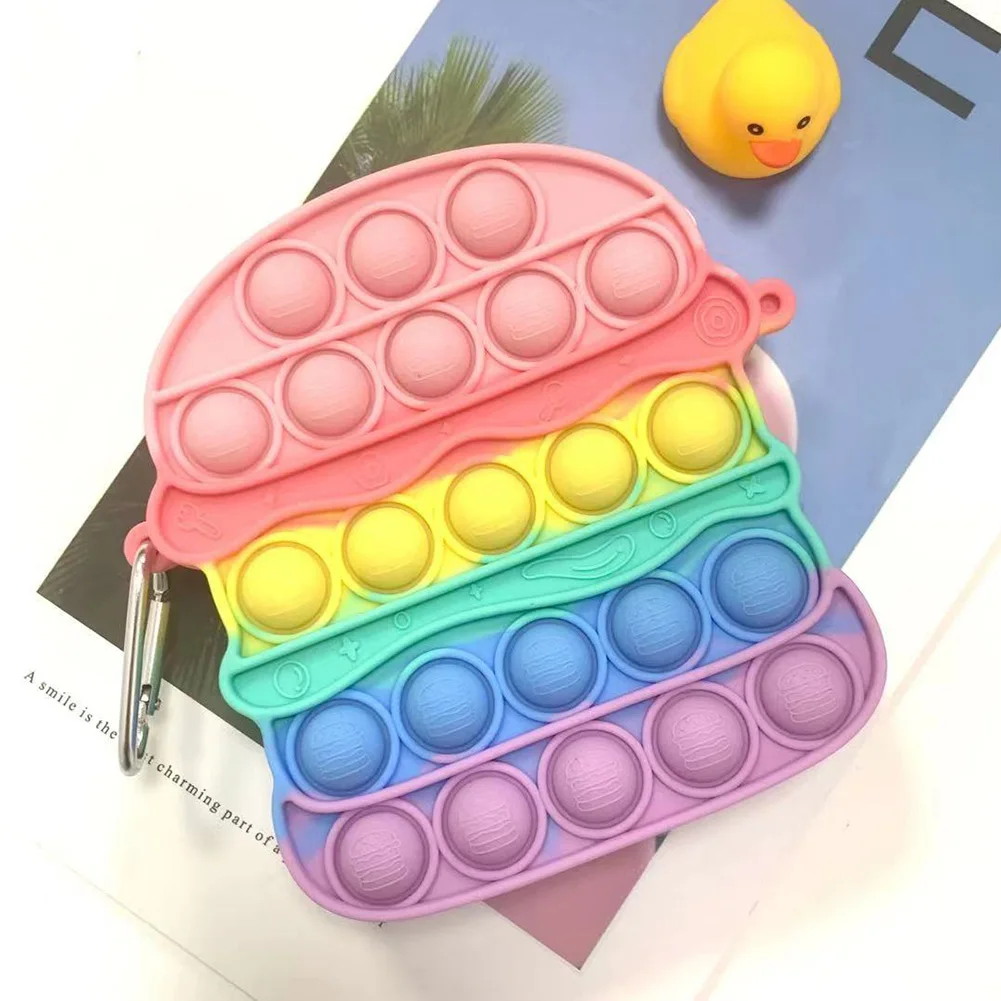 

Красочный пузырьковый Кошелек для монет, антистрессовый женский кошелек для монет, декоративный пресс для хранения, милые игрушки