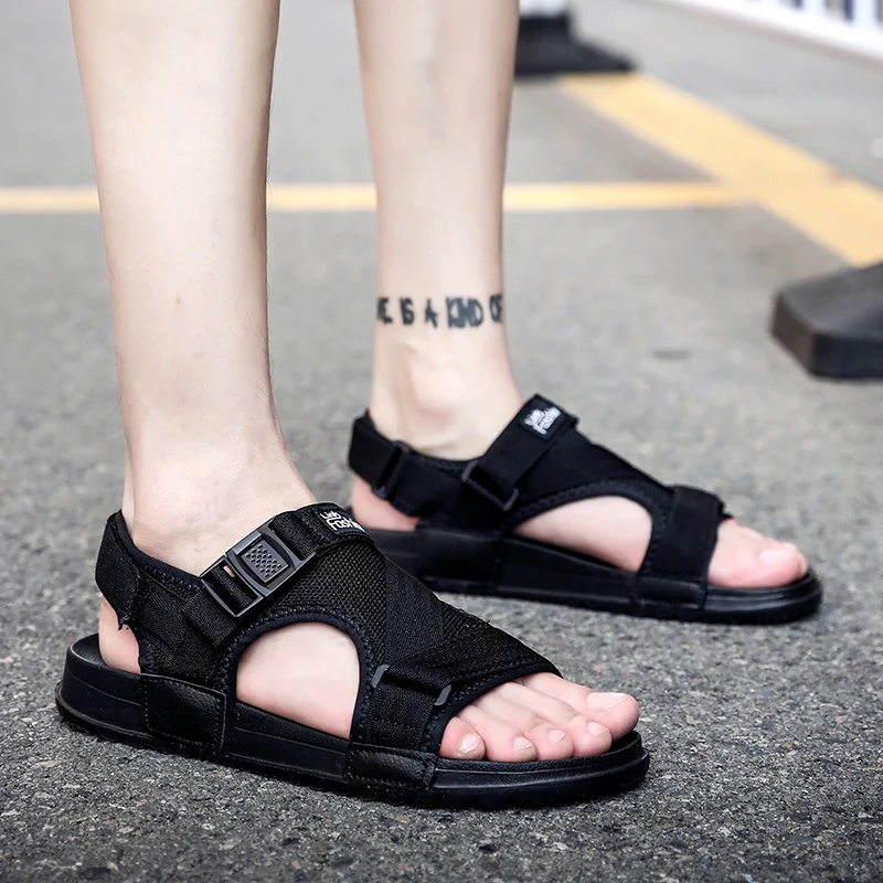 

2020 Sandals Men Shoes Gladiator Mens Sandals Fashion Men Shoes Summer Flip Flops Gray Black Flat Sandals Big Size 38-46