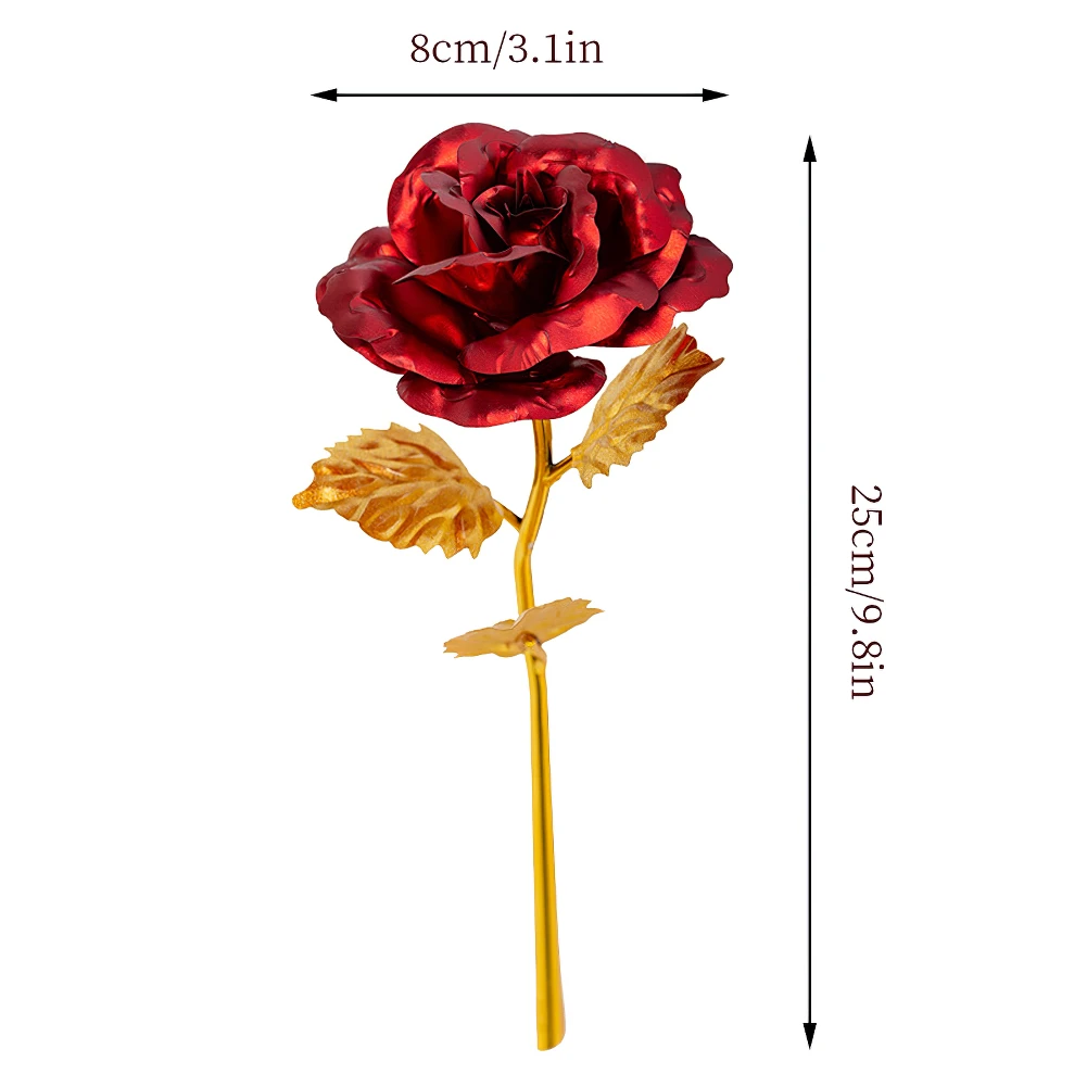 

Artificial Flower Rose Valentine'S Day 24K Gold Rose Artificial Forever Rose Flower Simulation Bouquet Wedding Decoration