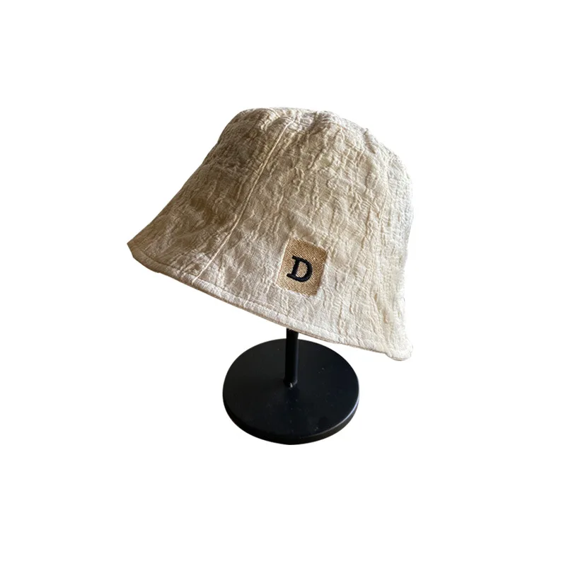 

Folded Fisherman Hat Female Summer Niche Thin Section Big Head Circumference Embroidery Letter Bucket Basin Hat Sunshade