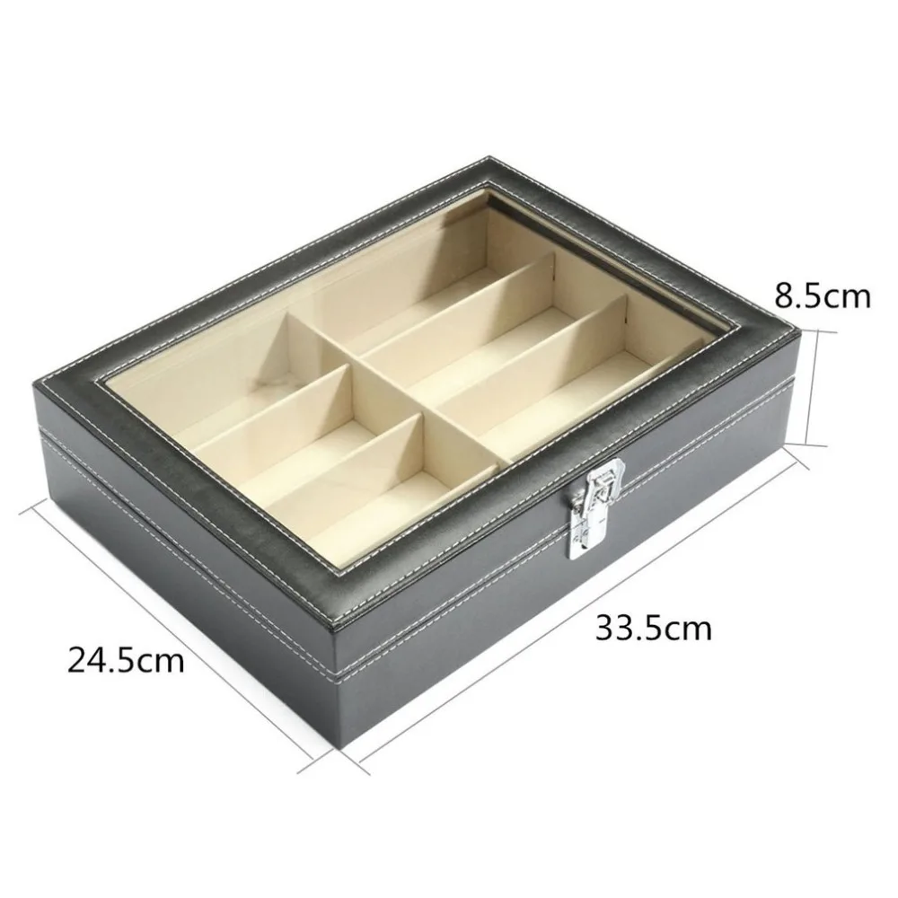 

Practical Design 8 Grids Sunglasses Storage Case Luxury PU Leather Men Women Sunglasses Shop Display Box Case Dropshipping