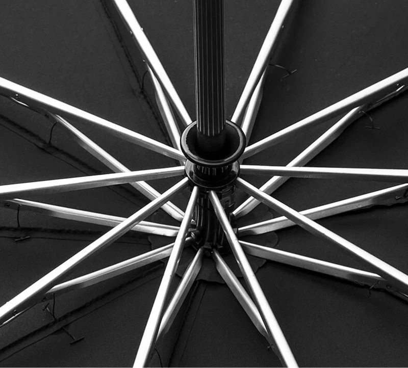 Ветрозащитный автоматический 3 складной зонтик от дождя бизнес 10 ребер Зонты из