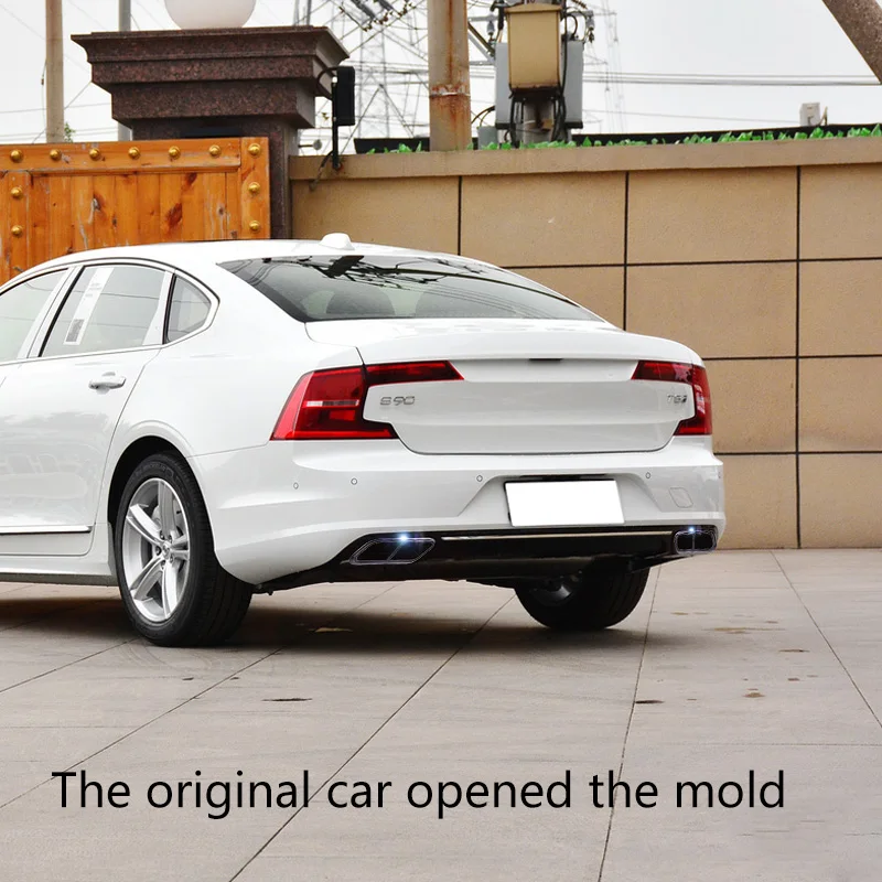 Для volvo s90 с четырьмя выдвижными ящиками трубы хвост горло паста s90 хвост горло украшения модифицированные аксессуары из нержавеющей стали- режим