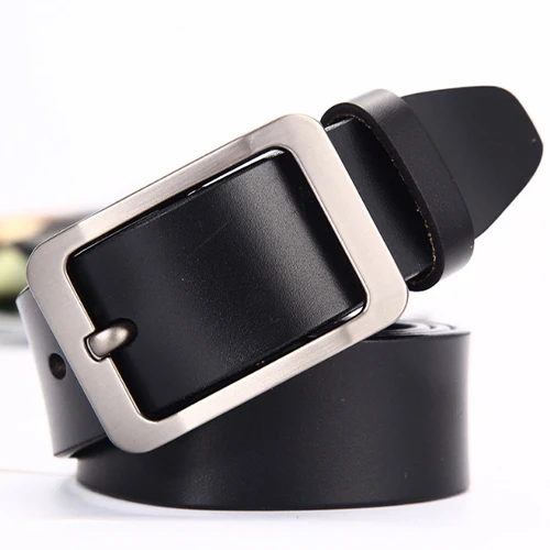 9208A2Black Мужской ремень из натуральной кожи высокого качества, новые дизайнерские ремни, роскошный мужской ремень, модный винтажный ремень с пряжкой для джинсов - Цвет: 9208A2Black