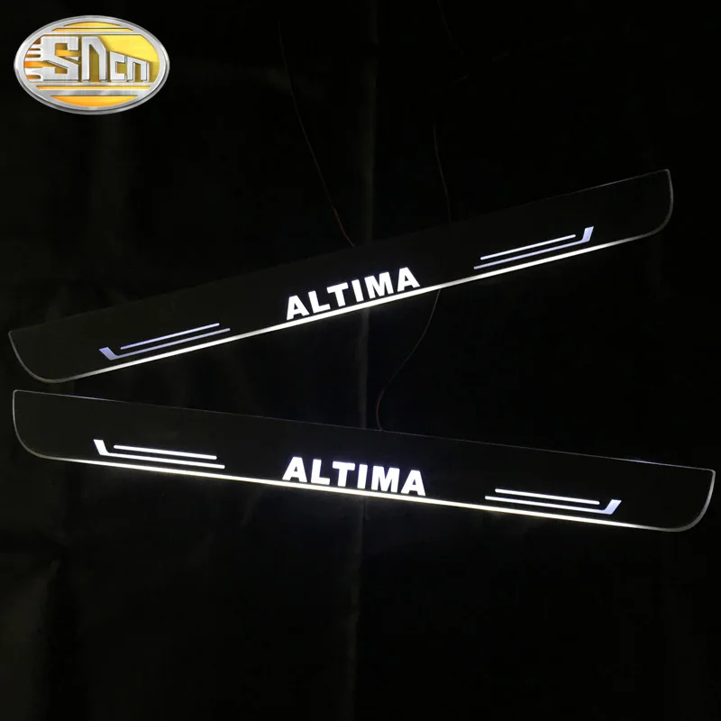 

SNCN Car LED Door Sill For Nissan Altima 2013 - 2018 2019 Ultra-thin Acrylic Dynamic LED Welcome Light Scuff Plate Pedal