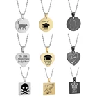 Цепочка с кулоном Женская, ожерелье с гравировкой по фото и имени, аксессуар на заказ, подвеска в форме сердца из нержавеющей стали, бирка с ID-меткой