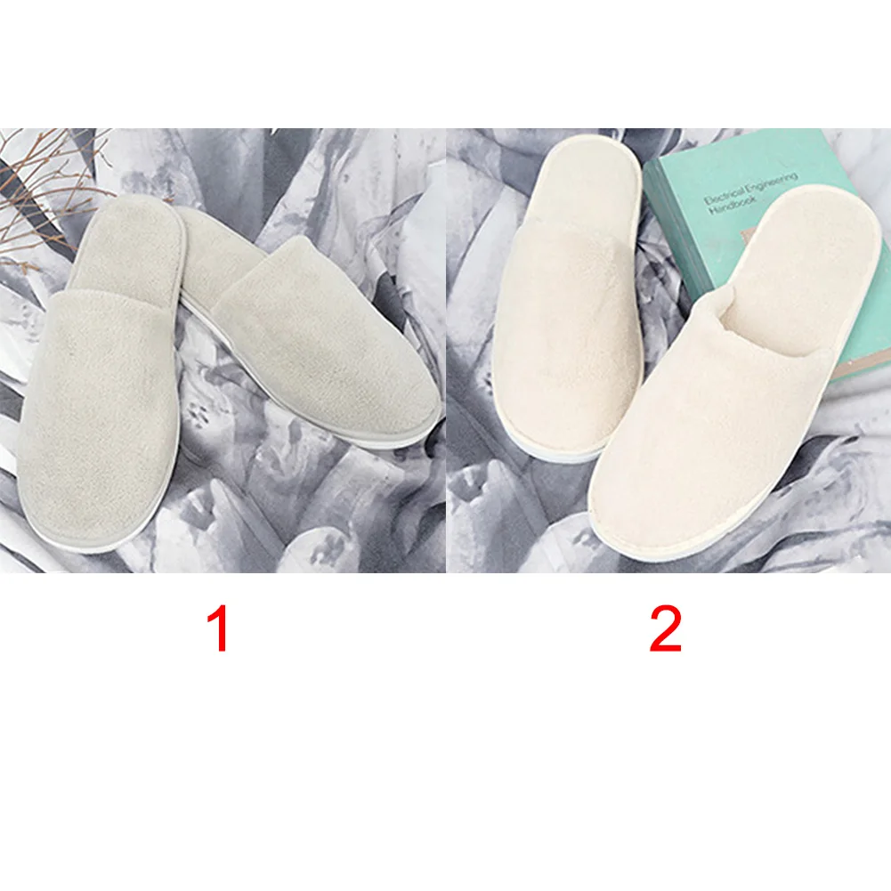 

Women Men Salon Club Non-Slip Washable Disposable Indoor Slippers Coral Velvet Soft Home Guest Wear Hotel