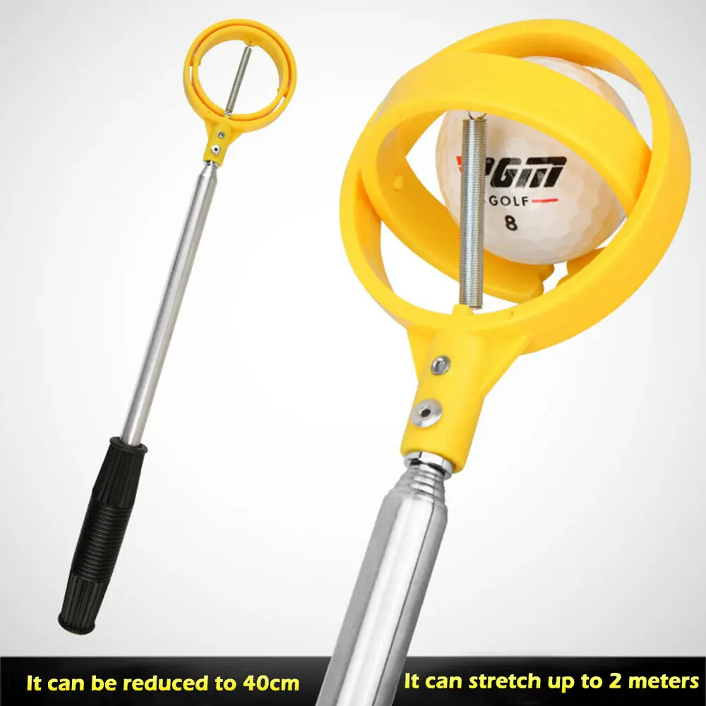 

1pc Golf Ball Pick Up Tools Telescopic Golf Ball Retriever Retracted Golf Pick Up Automatic Locking Scoop Picker