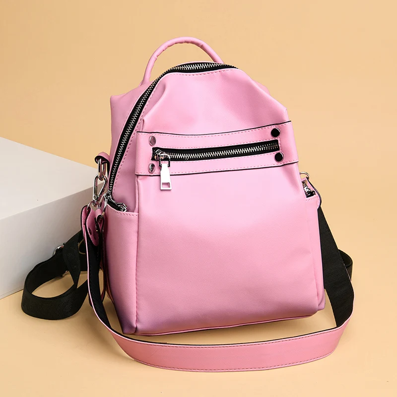 Рюкзак из мягкой искусственной кожи вместительный для девушек новый Молодежный