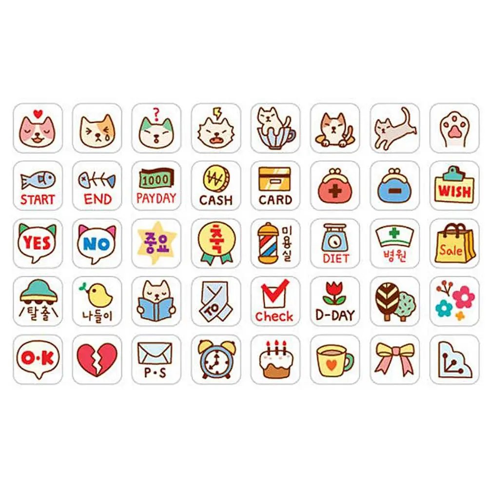 

40Pcs/Set Mini Wooden Cartoon Print Stamps Molds DIY Scrapbooking Decoration