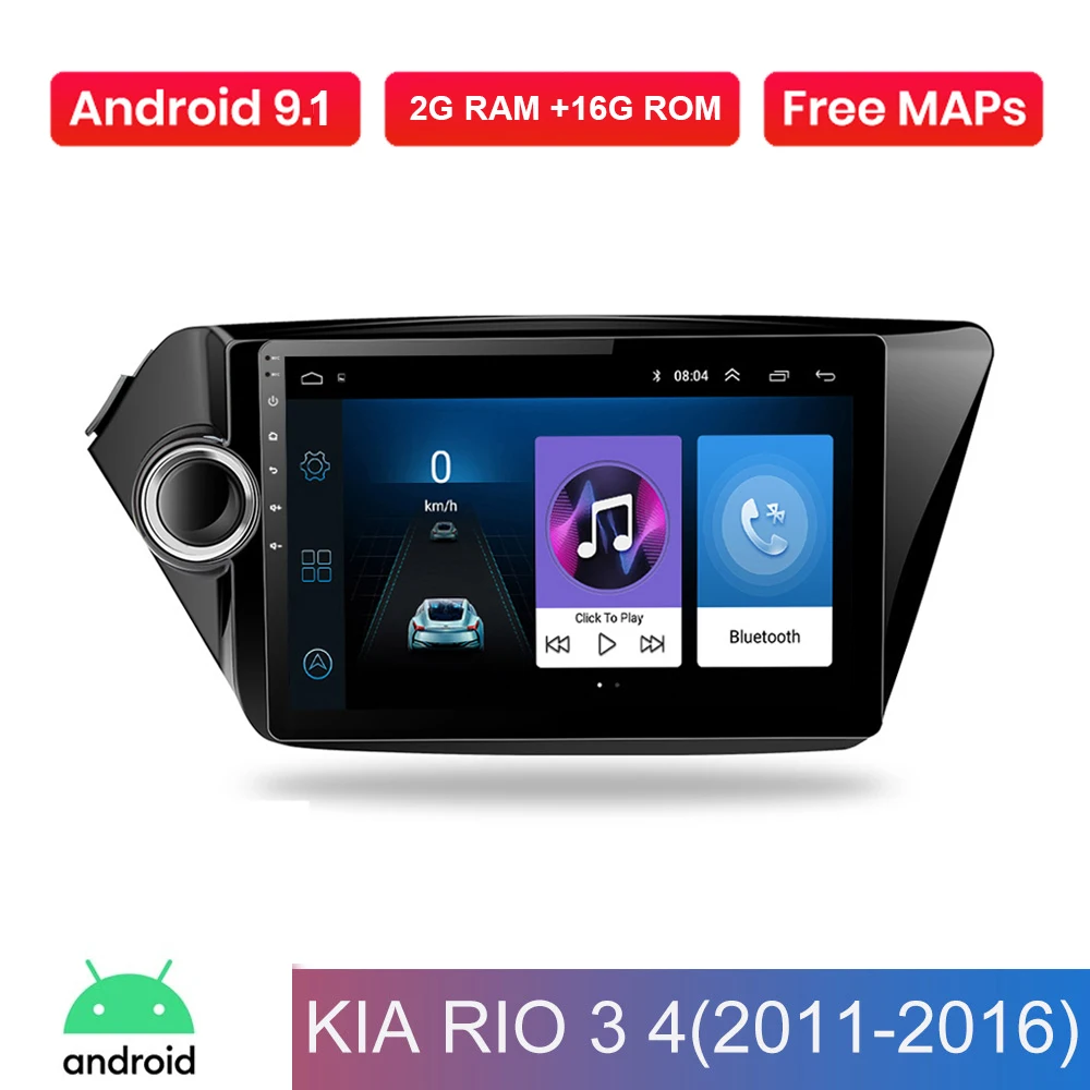Автомагнитола 2DIN с GPS-навигацией Android 9 1 для Kia RIO 3 4 Rio 2010 2011 2012 2013 2014 2015 2016 2017 2018