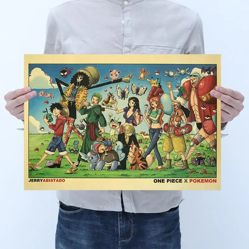 

Kawaii Posters One Piece Interior Pictures Japanese Anime Character Collection Vintage Kraft Paper Poster Decorative Paintings