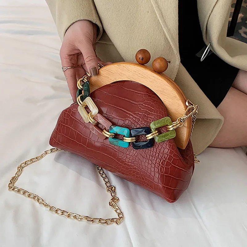 

Classic Retro PU Leather Shell Bag for Women 2021 Fashion Chain Handbags Designer Shoulder Bag Crossbody Bag