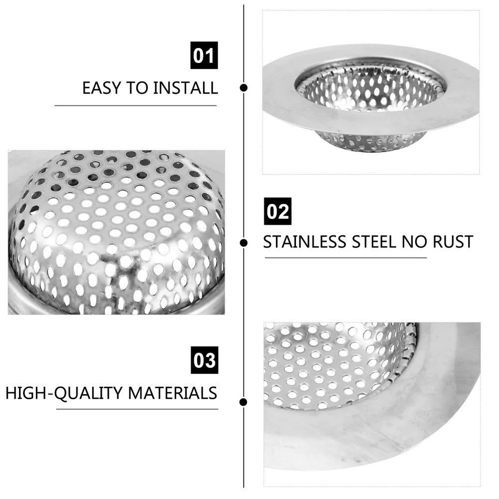 

2pcs Anti-rust Durable High Quality Anti-blocking Useful Drain Covers Floor Drain Drain Filters Hair Stopper Strainers for Bathr
