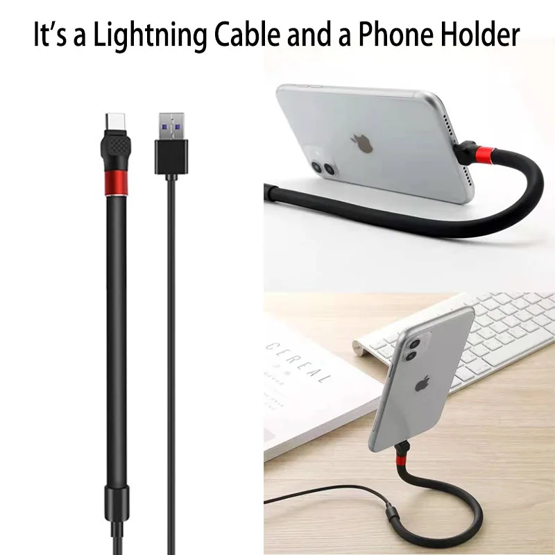 

Lightning Cable for iPhone USB C Cable Type C Mobile Phone Cables Android Charge Cable for Phone Holder Stand Support Telephone