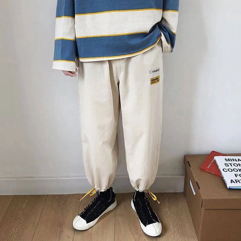 

Men Cotton Trousers Male Loose casual Long Pants Streetwear Men Harem Jogger Pants High Street Hip Hop Japanese Style Pants