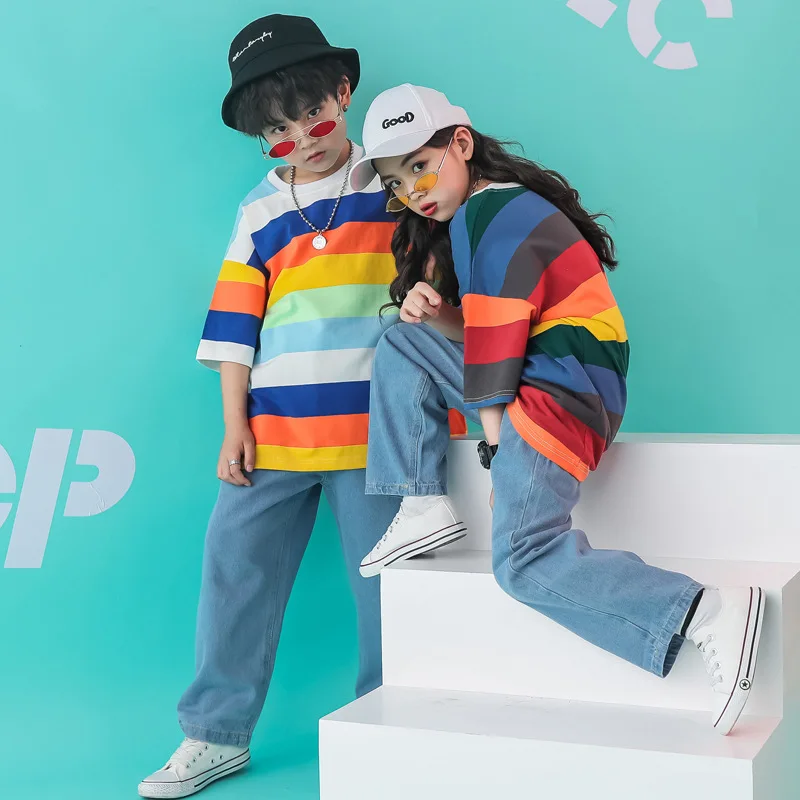 Детские танцевальные костюмы в стиле хип хоп новинка детская одежда для уличных