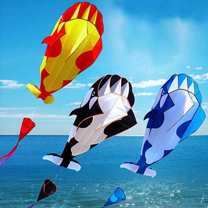 

3D синий/черный/красный кайт Спорт на открытом воздухе дельфины летающие игрушки Воздушные Змеи огромный Дельфин Кайт Мягкие легко летать С...