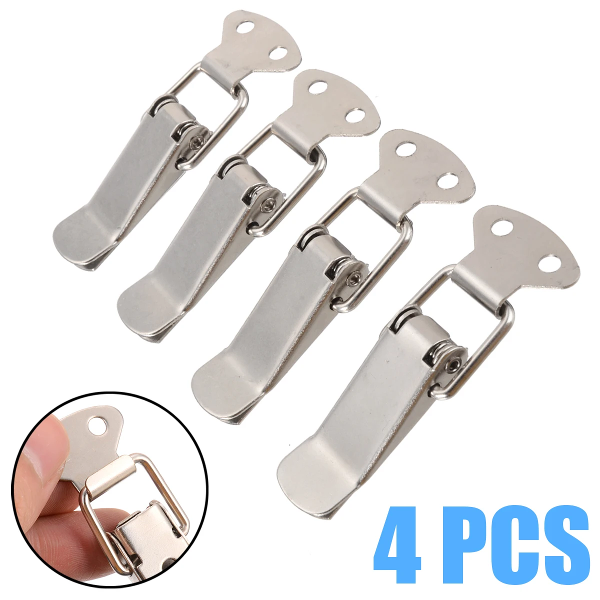 

Mayitr 4pcs Stainless Steel Buckle Snap Bag Cabinet Closure Lock Tie Hardware Buckles Set For Home Crates Accessories